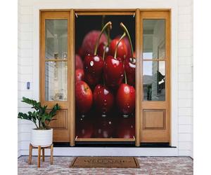 Moderna stampa rossa bacca n. 5 coperture decorative per porte, decorazioni per interni ed esterni, primavera, estate, autunno, inverno, Halloween, Natale, decorazioni per la casa