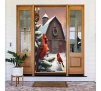 Moderna stampa rossa cardinale n. 146 coperture decorative per porta, decorazione per interni ed esterni, primavera, estate, autunno, inverno, Halloween, Natale, decorazioni per la casa