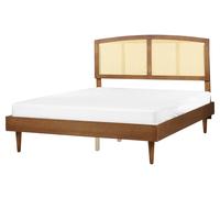 Moderna Struttura letto matrimoniale UE 160 x 200 cm Testiera a doghe in legno d