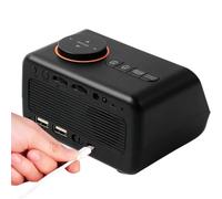 Moderna sveglia a LED con radio FM for il risveglio sul comodino. Calendario digitale da tavolo termometro, igrometro e umidità(BLACK)