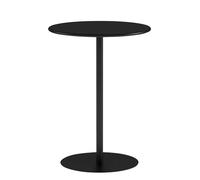 Moderna tavola rotonda nera da bistrot con finitura opaca da pub e tavolo da bar in ferro elegante da cocktail per soggiorno e per il tempo libero perfetto per ambienti interni ed esterni.