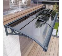 Moderna tenda a baldacchino in alluminio per ingresso esterno patio copertura UV e neve espandibile e regolabile 80 x 280 cm - Migliora l'aspetto del marciapiede della tua casa.