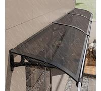 Moderna tenda da esterno per finestre e porte, tettoia in policarbonato resistente alle intemperie con staffa in alluminio, elegante parasole per la protezione di casa, patio e giardino.