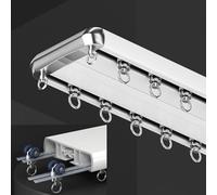 Moderna tenda da soffitto bianca a 2 canali, funzionamento manuale (senza fili), sistema di drappeggi pieghettati in alluminio per una decorazione elegante per interni, facile da installare, soluzione