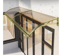 Moderna tenda da sole in alluminio per esterni, tettoia finestra, protezione da pioggia e neve, resistente ai raggi UV, colore oro, dimensioni L 120 x L 360 cm - Elegante e durevole