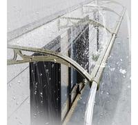 Moderna tenda da sole in policarbonato nero per terrazza sul tetto esterno, porta d'ingresso, finestra curva, patio, balcone, protezione dalla luce solare esterna (dimensioni: 80 x 200 cm)