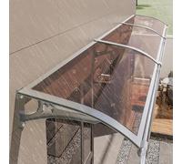 Moderna tenda in alluminio per finestre e porte, tettoia in policarbonato con grondaie, protezione UV, protezione da neve e pioggia, perfetta per ingressi (dimensioni: L100*W)