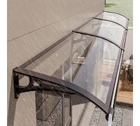 Moderna tenda in alluminio per finestre e porte, tettoia in policarbonato con grondaie, protezione UV, protezione da neve e pioggia, dimensioni L120 x L120 x W - perfetta per ingresso sporgente.