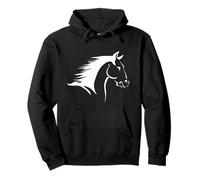 Moderna Testa di Cavallo Silhouette Minimalista Stallone equestre Felpa con Cappuccio