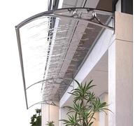 Moderna tettoia curva in policarbonato per portico esterno copertura antipioggia elegante protezione ingresso per facciate domestiche (60 x 290 cm / 24" x 11")