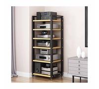 Moderna torre audio da 140 cm, supporto AV a 6 ripiani, per soggiorno, giochi e registrazioni, elegante supporto per TV ad angolo in legno di pomelo (H55,2,5 cm)
