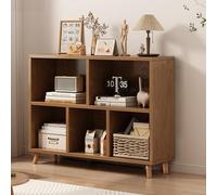 Moderna vetrina bianca aperta per sale studio e biblioteche, 48 x 11,8 x 29,8 x 29,8 pollici, soluzione elegante per l'organizzazione
