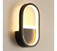 Modernada da Parete a Led a Forma Di Globo - Interruttore Touch Cablato da 7 W, 3 Modalità Colore,Da Elegante per Soggiorno, Camera da Letto, Corridoio, Design Elegante/Nero