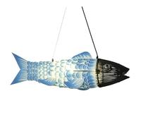 Moderne lampade a Sospensione da Cucina a Forma di Pesce Rosso in Rattan, lampadario a Sospensione in Vimini Intrecciato da 23,6/31,5 Pollici, Azzurro per Sala da Pranzo