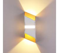 Moderne Lampade Applique da Parete 10W LED Interno ed Esterno Bianco Caldo 3000k Bianco Caldo Lampada da Parete IP65 Impermeabile Alluminio Applique da Parete per Camera da Letto, Soggiorno (Bianco)