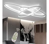 Moderne lampade da soffitto a Filo, Lampada da Soggiorno, Sala da Pranzo, dimmerabili con Telecomando, lampadario Ovale a 3 Anelli, lampadario per Cucina, Ufficio, casa