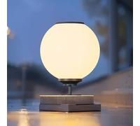 Moderne luci solari pilastro con globo acrilico LED illuminazione esterna per vialetti eleganti paesaggi lampade portico e giardino illuminazione