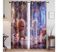 moderne Multicolore Fantasia Tende Oscuranti Misterioso Vivace Violino Microfibra per Porta Finestra Tessuto in Microfibra per bambini 140L x 175A cm (2 Pannelli)