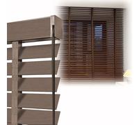 Moderne Persiane Veneziane Legno 50mm, Oscuranti Legno su Misura, Larghezza 45-160cm, Oscurante Totale & Anti-Luce, Isolamento Termico, Persiane Orizzontali Privacy per Soggiorno, Camera, Facile Insta