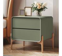 Moderner Nachttisch Mit 2 Schubladen - Kompaktes Design, Kiefernholzrahmen & Schubladenfronten Aus Massivholz | Praktische Aufbewahrung & Organisation Für Schlaf- & Wohnzimmer , 50x40x50cm,Green