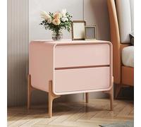 Moderner Nachttisch Mit 2 Schubladen - Kompaktes Design, Kiefernholzrahmen & Schubladenfronten Aus Massivholz | Praktische Aufbewahrung & Organisation Für Schlaf- & Wohnzimmer ,40x40x50cm,Pink