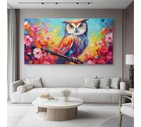 Moderni Camera Da Letto 100L x50l cm Senza cornice Decorazioni Parete Soggiorno Stampa Su Tela Moderna Casa Salotto Poste Pittura ad olio artistica Gufo Fiore Arte Colori caldi e colorati
