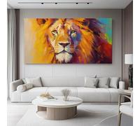 Moderni Camera Da Letto 100L x50l cm Senza cornice Decorazioni Parete Soggiorno Stampa Su Tela Moderna Casa Salotto Poste Dipinto ad olio Leone colorato Decora la casa Regalo Colori caldi e colorati