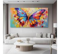 Moderni Camera Da Letto 40L x30l cm Senza cornice Decorazioni Parete Soggiorno Stampa Su Tela Moderna Casa Salotto Poste Dipinto ad olio farfalla colorata Decora la casa Regalo Blu colorato