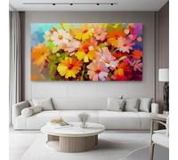 Moderni Camera Da Letto 40L x30l cm Senza cornice Decorazioni Parete Soggiorno Stampa Su Tela Moderna Casa Salotto Poste Pittura a olio fiori colori Decora la casa Regalo Arancione Rosa
