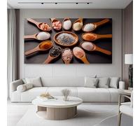 Moderni Camera Da Letto 90L x45l cm Senza cornice Decorazioni Parete Soggiorno Stampa Su Tela Moderna Casa Salotto Poste Cucchiaio di legno con sale minerale realismo Decora la casa Regalo Rosa Nero