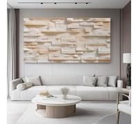 Moderni Camera Da Letto 90L x45l cm Senza cornice Decorazioni Parete Soggiorno Stampa Su Tela Moderna Casa Salotto Poste Decorazione tridimensionale del muro di pietraBeige Marrone Chiaro