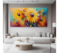 Moderni Camera Da Letto 90L x45l cm Senza cornice Decorazioni Parete Soggiorno Stampa Su Tela Moderna Casa Salotto Poste Fiori Pittura a olio Girasoli Decora la casa Regalo Giallo colorato