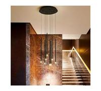 Moderni illuminando i lampadari Tubo Rotondo LED Nero Dorato, utilizzati per Scale a Spirale, Hall dell'hotel, Sala da Club, infissi di Illuminazione