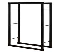 Moderni Mensola Supporto Legno Caminetto Legna Da Ardere 100 x100cm Nero V2Aox