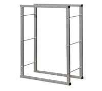 Moderni Mensola Supporto Legno Caminetto Legna Da Ardere 80 x100cm Argento V2Aox