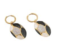 Moderni orecchini pendenti ovali in acciaio inox, eleganti orecchini pendenti progettati per donne alla moda con sensibilità ai metalli, gioielli per occasioni di lavoro, Misura unica, come descritto