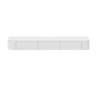 Moderni ripiani galleggianti per TV, centro intrattenimento a parete, mobiletto multimediale in legno per decoder via cavo, elegante supporto TV e panca per soggiorno/camera da letto (bianco, 140 x 24