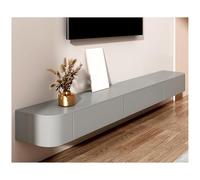 Moderni ripiani galleggianti per TV, console multimediale a parete per decoder via cavo, elegante supporto TV in legno, centro intrattenimento e mobile TV per soggiorno/camera da letto (grigio, 140 x