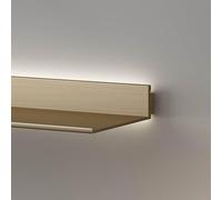 Moderni scaffali da parete galleggianti in alluminio illuminati a LED for riporre e esporre in modo creativo. Design bifacciale, ideali for libri, vino e decorazioni. Elegante finitura Grå.(Y,90x15cm)