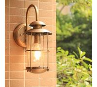 Moderni semplici appliquestre for esterni lampade con le lampade di ferro da parete esterno a parete esterno illuminazione del portico impermeabile for la porta d'ingresso del garage(Brass)