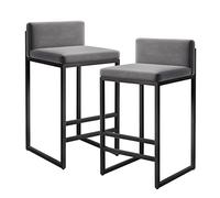 Moderni sgabelli da bar imbottiti da 63,5 cm, con schienale, sedie da banco per cucina, sedie a isola, mobili eleganti e confortevoli.