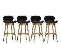 Moderni sgabelli da bar imbottiti in velluto con schienale, set di 4 sedie da cucina a isola, 65 cm, design elegante in metallo nero, comodi e resistenti