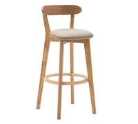 Moderni sgabelli da bar nordico squisiti in legno massello da cucina con schienale alto per soggiorno e caffetteria eleganti sedie con comodi cuscini perfetti per la decorazione della casa