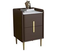 Moderni tavoli da comodino set Microfibra in pelle comodini sinterizzati di divano in pietra di divano mobili pratici per camera da letto e soggiorno caffè scuro 35x35x555 cm Design minimalista e