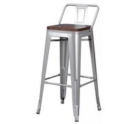 ModernIndustrialMetalloSgabelli da bar con schienale basso EleganteQuadrato Seduta GommaGambe 65 cmAlte CucinaSediperDiningRoomCaféandHomeUse.