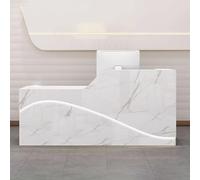 Moderno 1.4m Recept Desk con Soft LED LightingWhite & Gray Office Table per hotel e ristoranti Ele Stan per un'esperienza accogliente