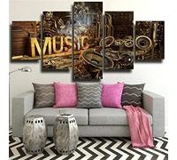 Moderno 5 Pezzi Musica Parola Altoparlante Musica Quadro Su Tela Canvas Quadri Moderni Per Soggiorno Camera Da Letto Cucina Decorazione Da Parete, 150×100 Cm -0I1M-V3P