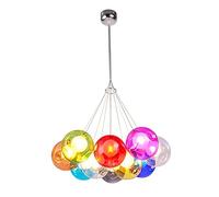 Moderno a Lampada a sospensione Lampadario a sfera in vetro colorato creativo, colorata in vetro Paralume Lampada da soffitto per Balcone Soggiorno Ristorante Camera da letto Plafoniera, lampadina G4