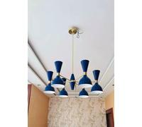 Moderno a Mano Ottone 6 Braccio 12 Luce Sputnik Chandeleir Classico Stilnovo