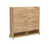 Moderno armadio pieghevole a 4 porte con piedini in metallo e manici in filigrana per corridoio, corridoio o camera da letto, design salvaspazio con struttura resistente e dettagli discreti (colore